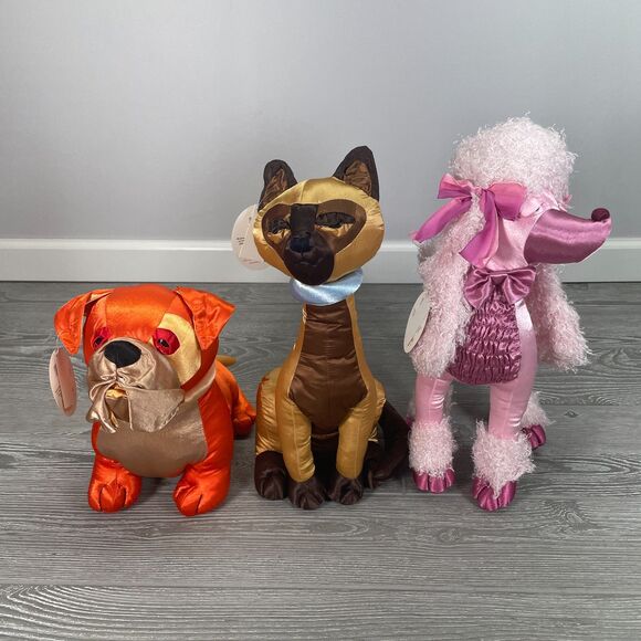 2006 Fiesta High Society Satin Posh Cat and Dog Plush Bulldog Siamese Poodle NEW - Picture 2 of 11